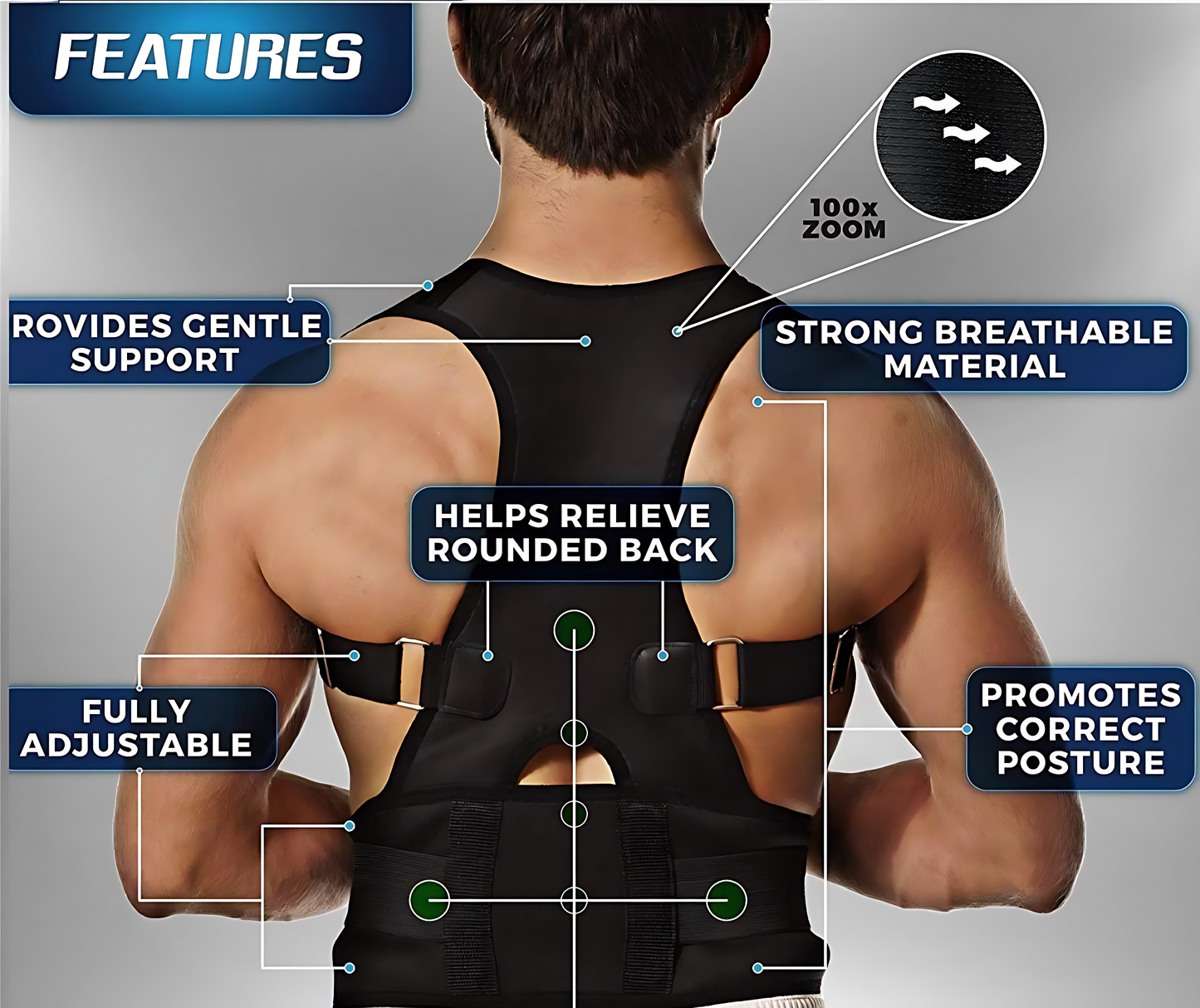 Posture Corrector for Shoulder Belt For Men & Women